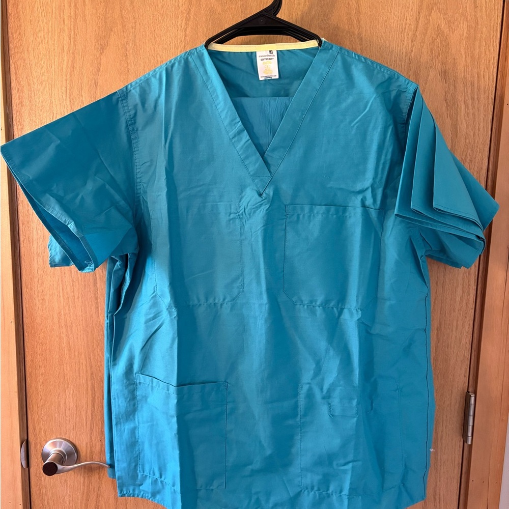 Teal V-Neck Scrubs Top and Pant